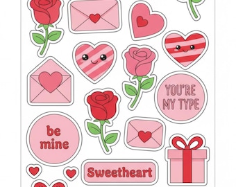 Lámina de pegatinas variadas: pegatinas de vinilo para portátiles, cuadernos y regalos.