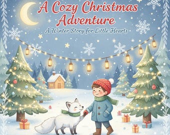 Printable Christmas Kids Book | 10-Page Story with Illustrations | PDF & PNG | Cozy Winter eBook