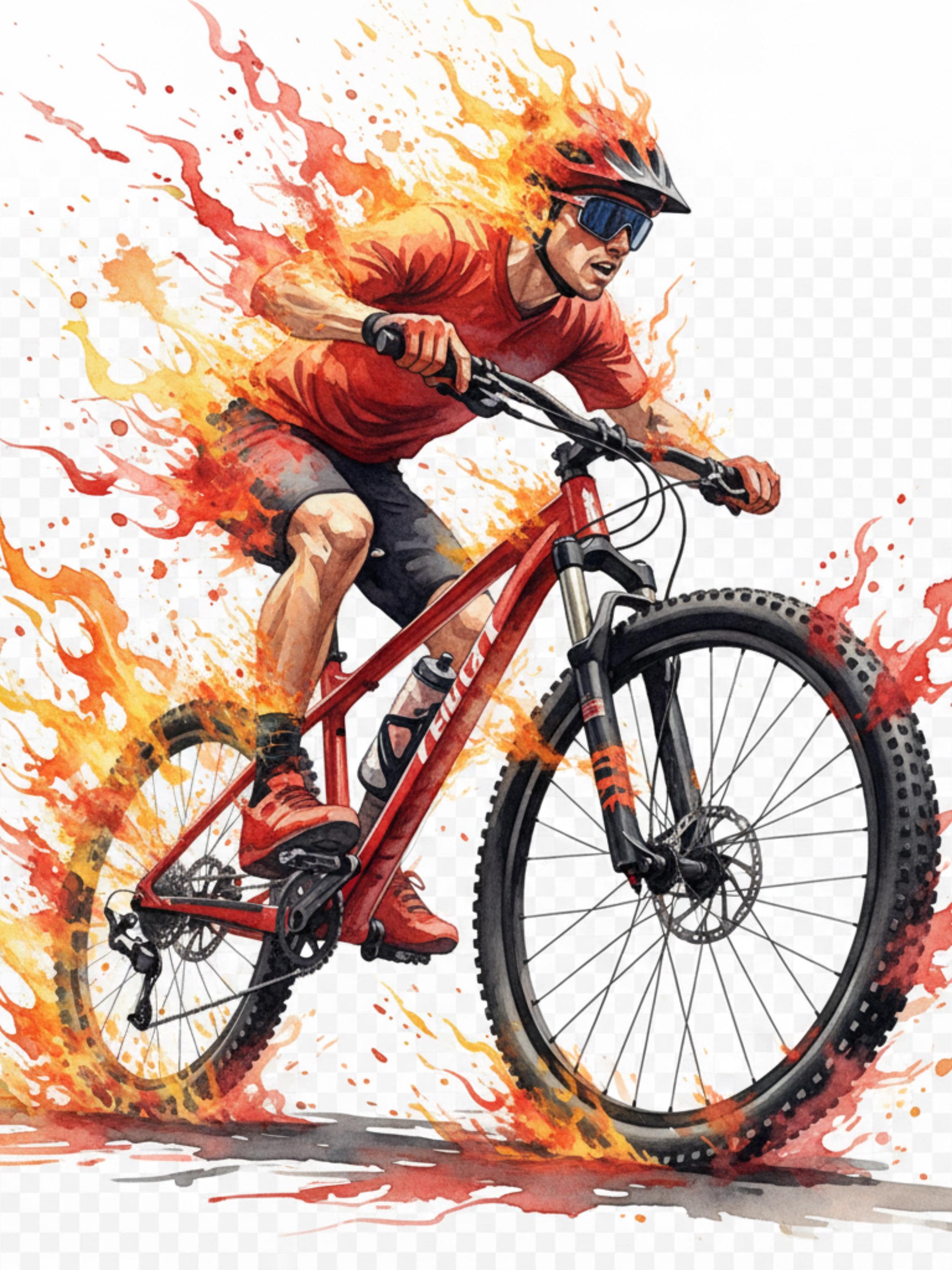 Ultra High Contrast Exploding Watercolor Bicycle Print | Dramatic ...