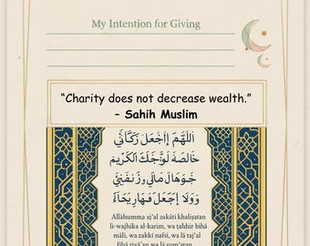 Rastreador de Ramadán Zakat y Sadaqah / Planificador de caridad islámica (PDF)