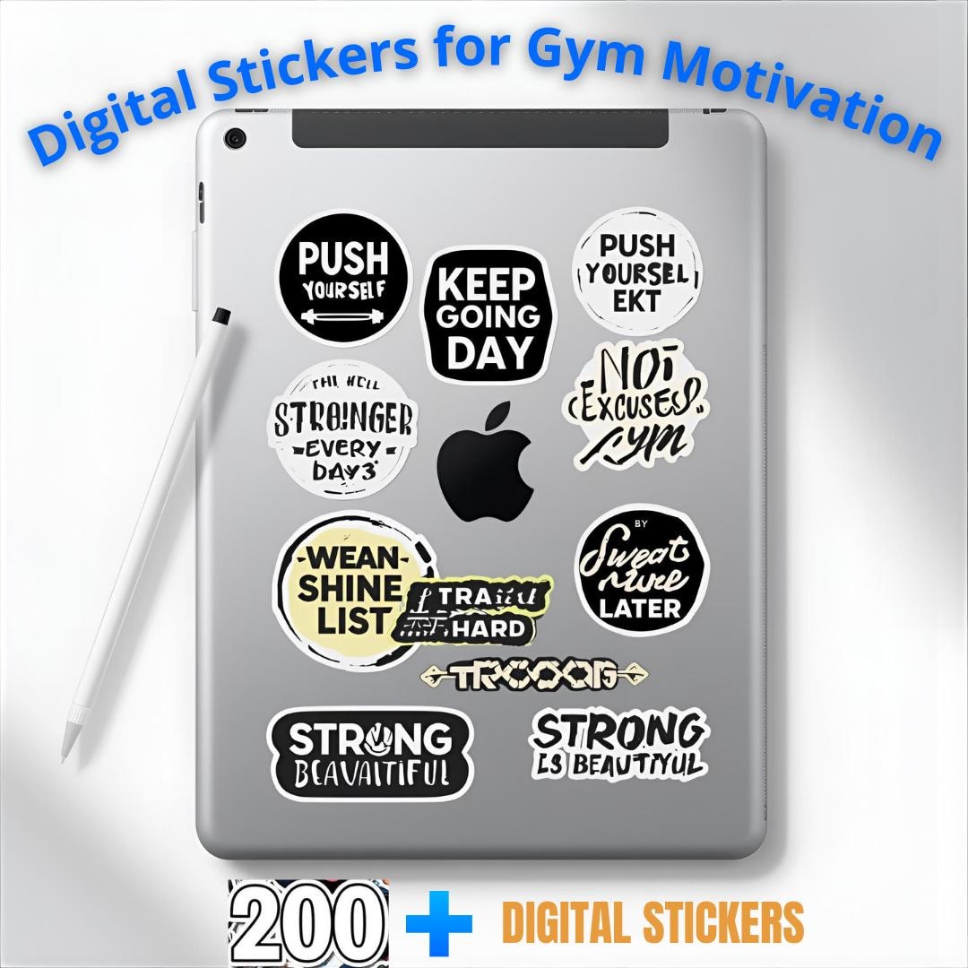 Gym Motivation Stickers: Fitness & Workout Clipart (digital Download ...