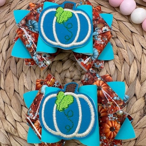 Pumpkin Patch Piggie Bows | 4” Fall Hair Bows on Alligator Clips.