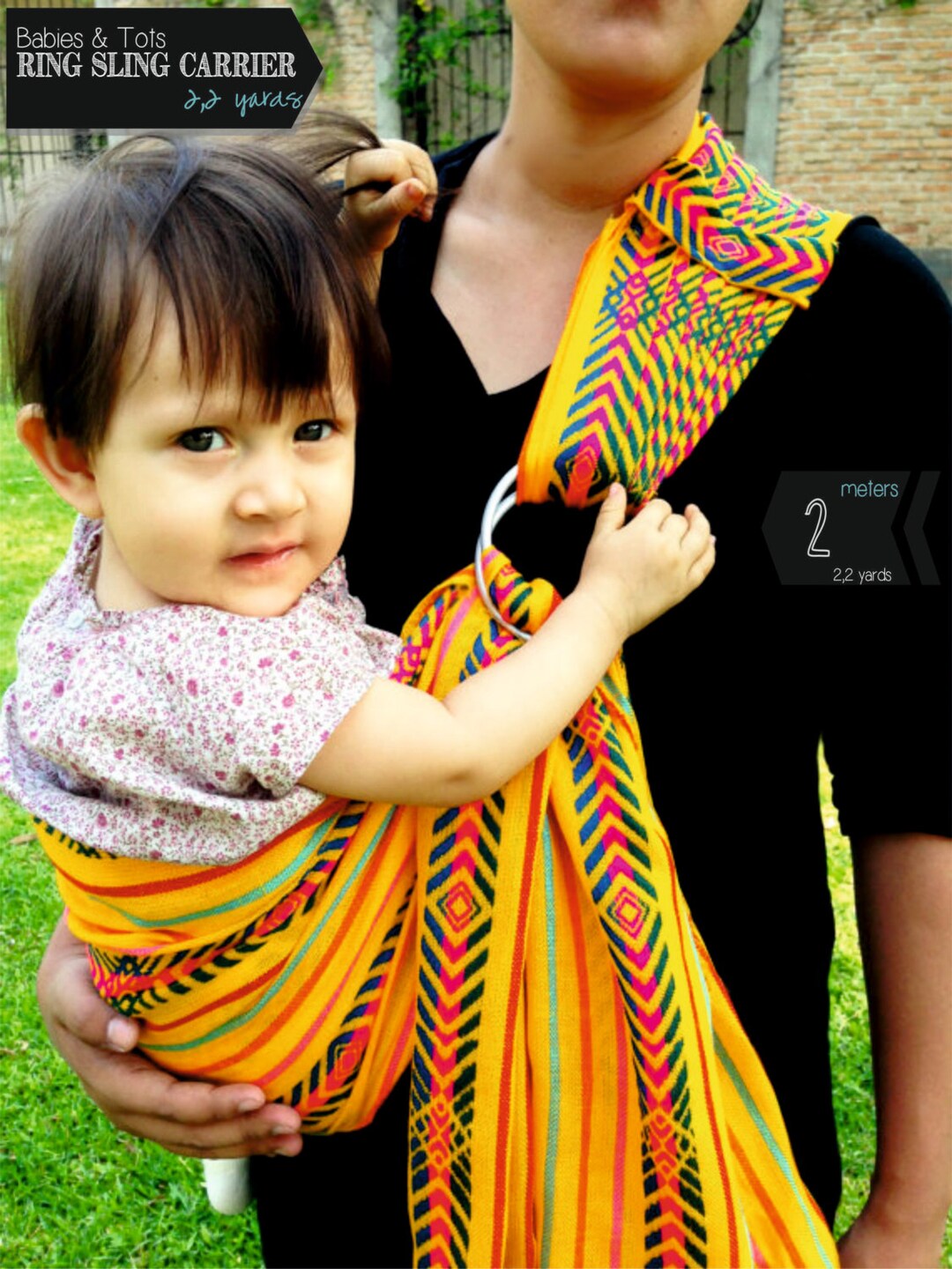 Baby Ring Sling Carrier Mexican Yellow Chevron Etsy