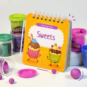 Knetmasse, Süßwaren, druckbare Arbeitsblätter, Vorschul-Print-Set, besetztes Buch, Spielmatte, Kleinkind-Spielmatte, Vorschulmappe