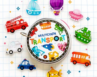 Color Sorting Busy Book, Transport Printable Worksheets, Color Matching Activity, Hook & Loop Game, Cars, Things That Go, Learning Vehicles