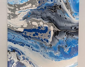 Icy Blue, Fluid Acrylic 11" x 14"