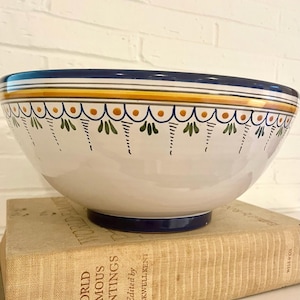 Hand Painted Spanish Talavera Serving Bowl, Large 12 Inch Ceramic Pottery
