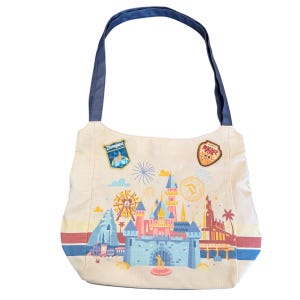 Disney Handbag Disneyland Parks Satchel Bag Purse With Patches Rare EUC