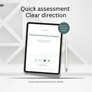 Le manuel d'efficacité personnelle | Productivité | Feuille de travail sur la concentration et la clarté | Modèle personnel | Planificateur de charge cognitive | PDF numérique
