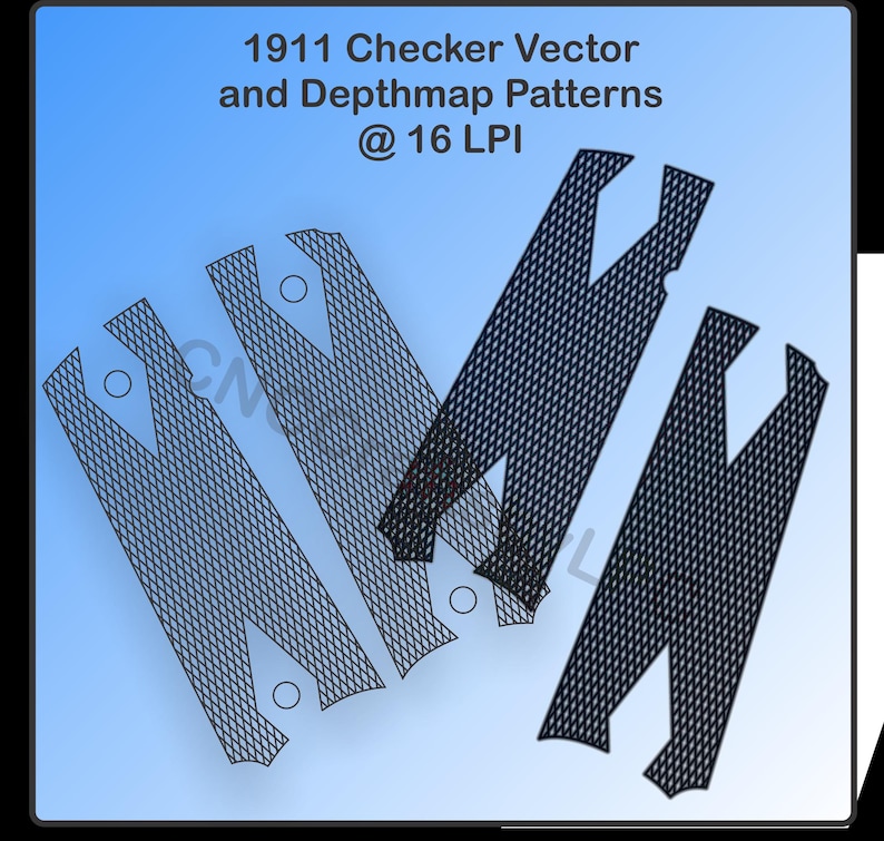 Checker Pattern Depth Map 1911 Revolver Grip Checkering Pattern: Vector & Depth Map (file ...