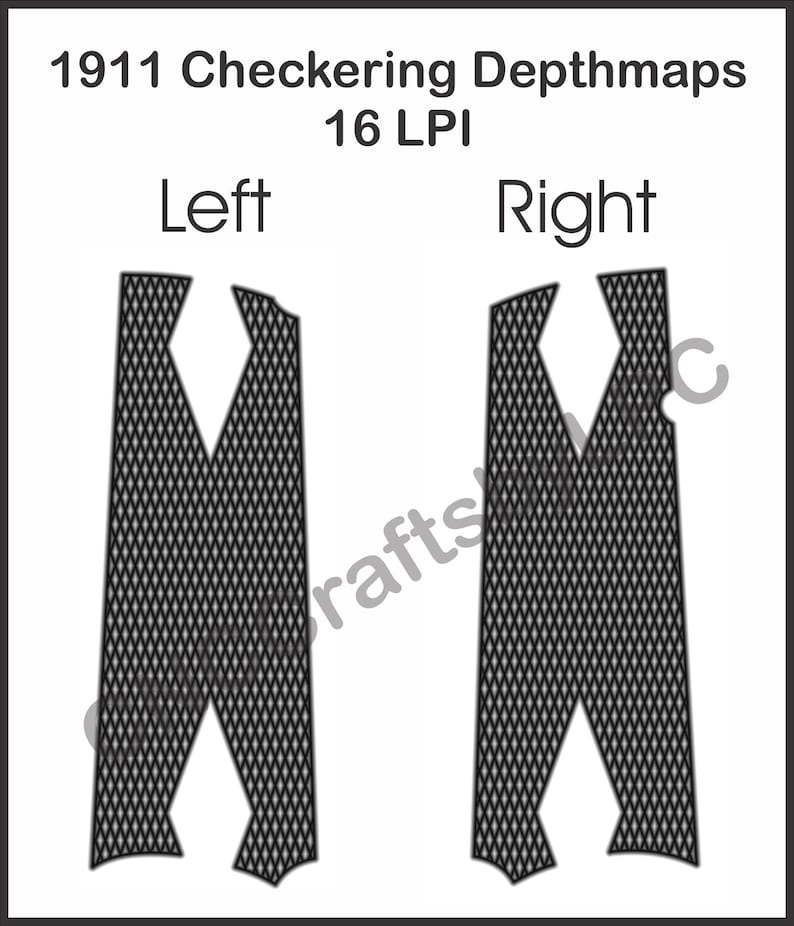 1911 Revolver Grip Checkering Pattern: Vector & Depth Map (file ...