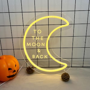 Crescent Moon Leuchtreklame: Celestial LED Licht, Boho Wanddeko