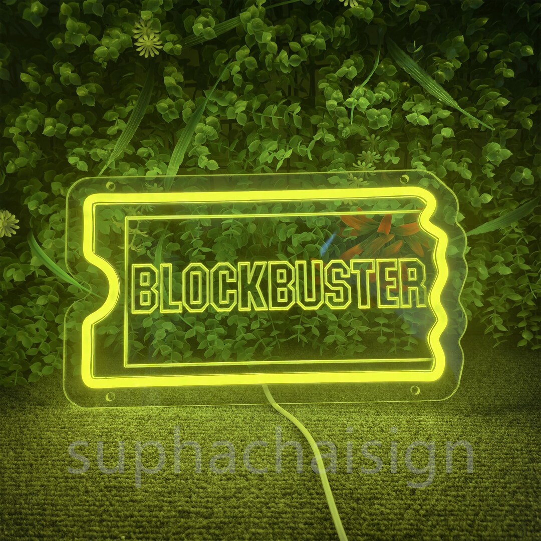 Blockbuster Video Neon Sign, Blockbuster-inspired , Home Theater ...