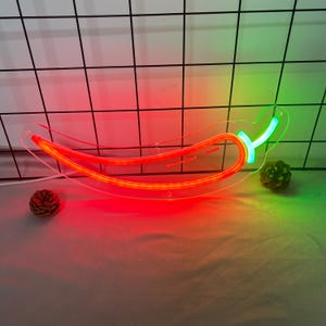 Chili Pepper Neon Sign: Red Hot LED Light for Kitchen, Bar