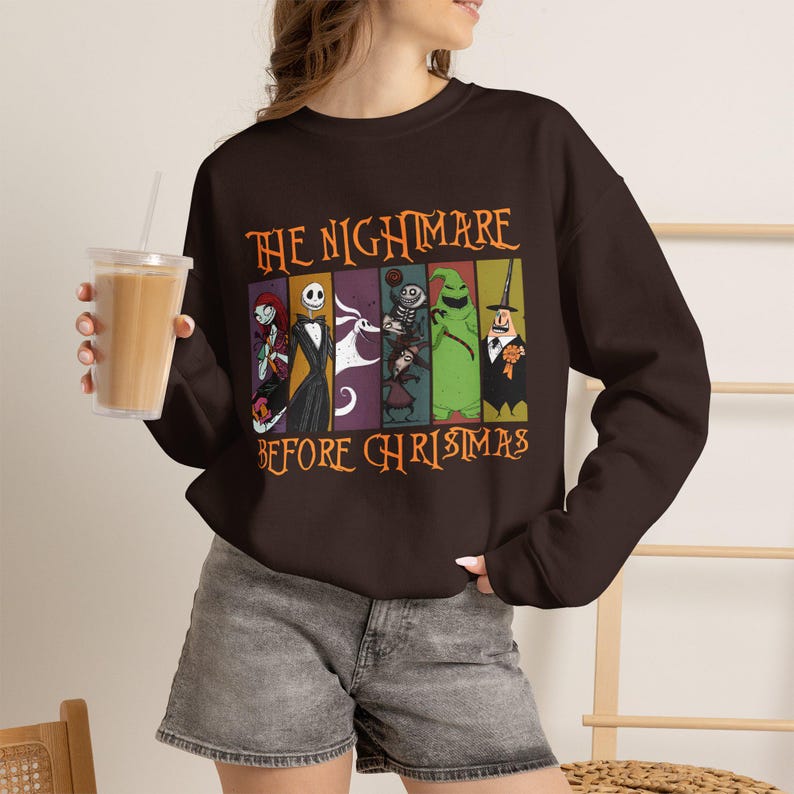Camiseta y sudadera de Pesadilla antes de Navidad — Camiseta con estampado navideño de Jack Skellington imagen 15