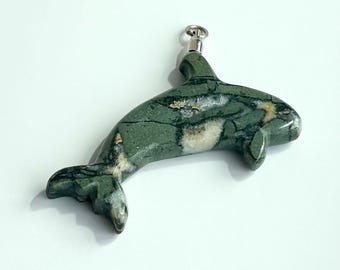 SOLD OUT ****** Rare Dallasite Orca Whale Pendant