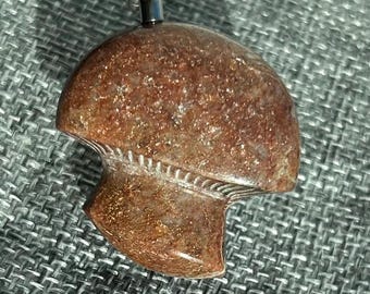 Mushroom Sparkly/Crystally Beach Rock Pendant