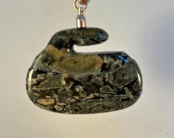 SOLD!!! *** Dallasite Curling Rock Pendant
