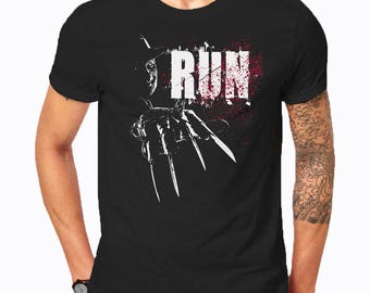 RUN Horror Slasher T-shirt | 80-talsfilm med grafik