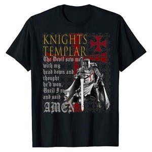 Chemise des Templiers - T-shirt croisé médiéval, chevalier guerrier chrétien, histoire de Deus Vult religieux gothique