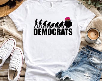 Democrats Evolution Parody Shirt | Conservative Political Humor Tee