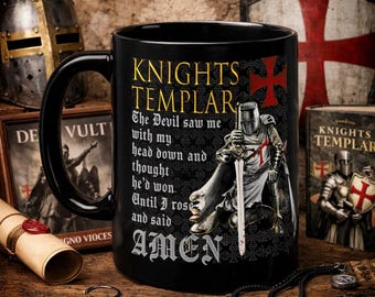 Knights Templar Coffee Mug – Medieval Christian Warrior Gift