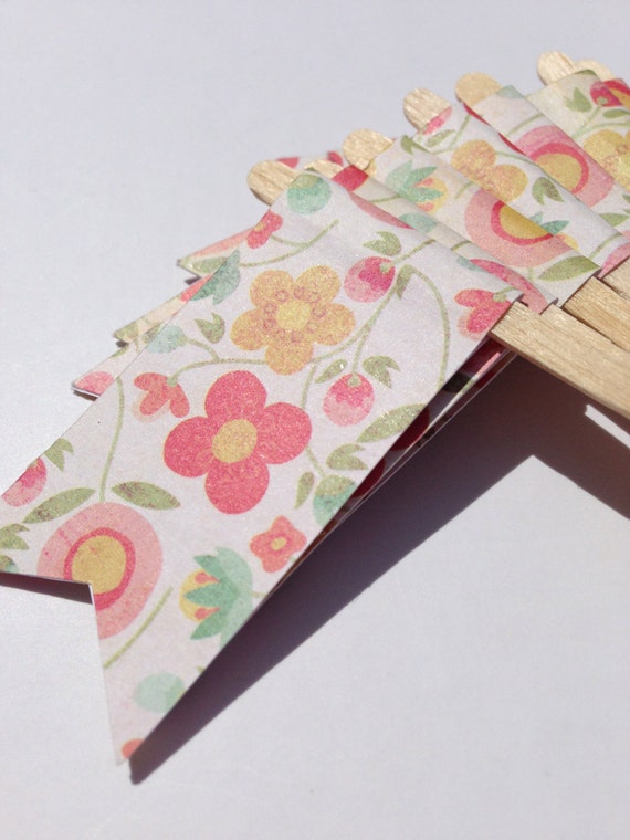 items-similar-to-cupcake-topper-flags-set-of-12-flower-design-food