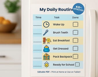 ADHD Kids Daily Routine Chart – Printable Visual Schedule, Reward Chart & Toolkit PDF
