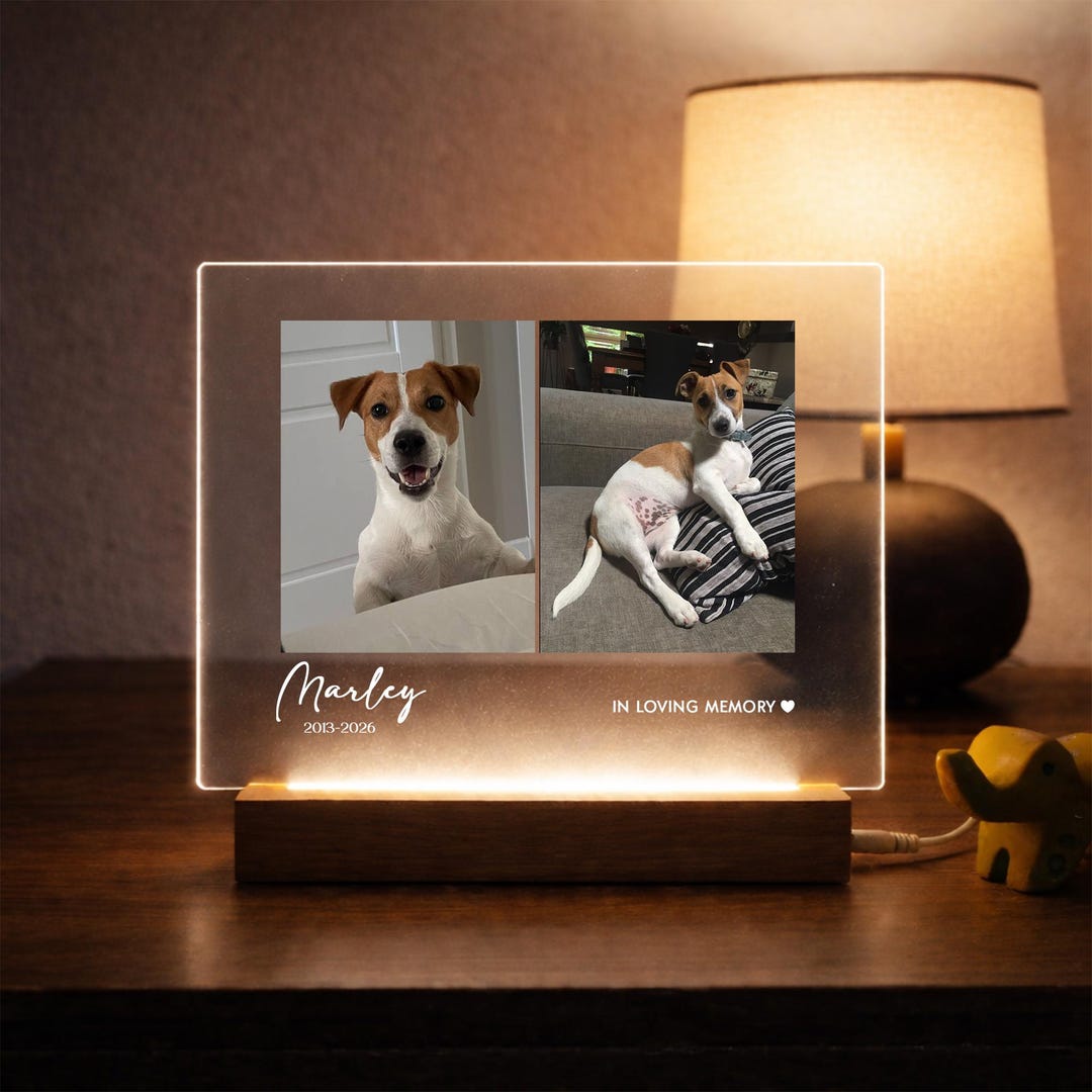 Custom Pet Memorial Plaque: Personalized Photo Acrylic Dog Cat Sympathy ...