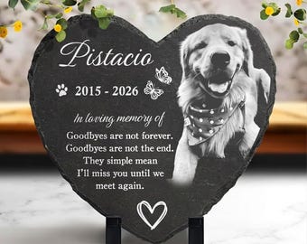 Personalized Pet Memorial Stone, Custom Dog Cat Grave Marker, Pet Keepsake Loss Gift, Photo Memorial Plaque, Sympathy Gift for Pet Lover