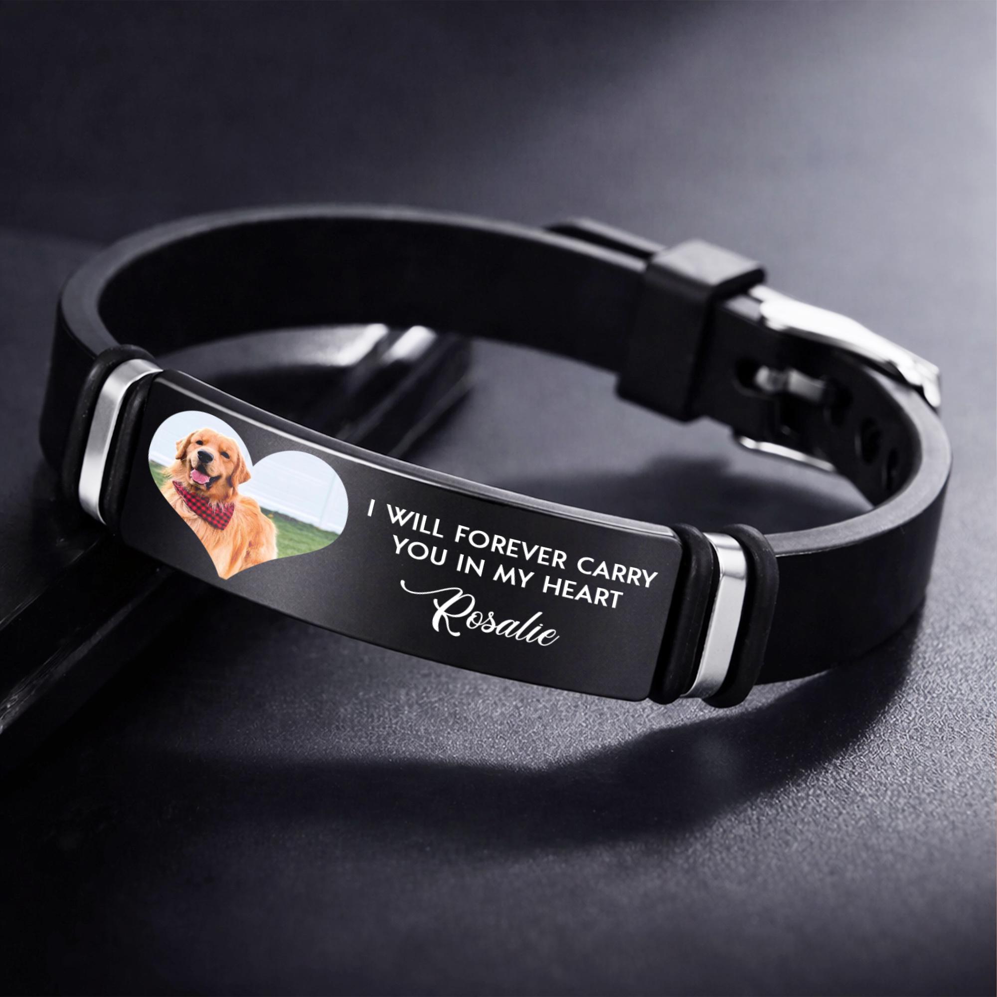 Custom Photo Memorial Bracelet, Personalized Stainless Steel Pet Loss ...