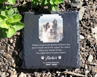 Custom Pet Memorial,Personalized Pet Memorial Stone, Pet Grave Marker With Photo, Pet Grave Stone, Pet Memorial Gift