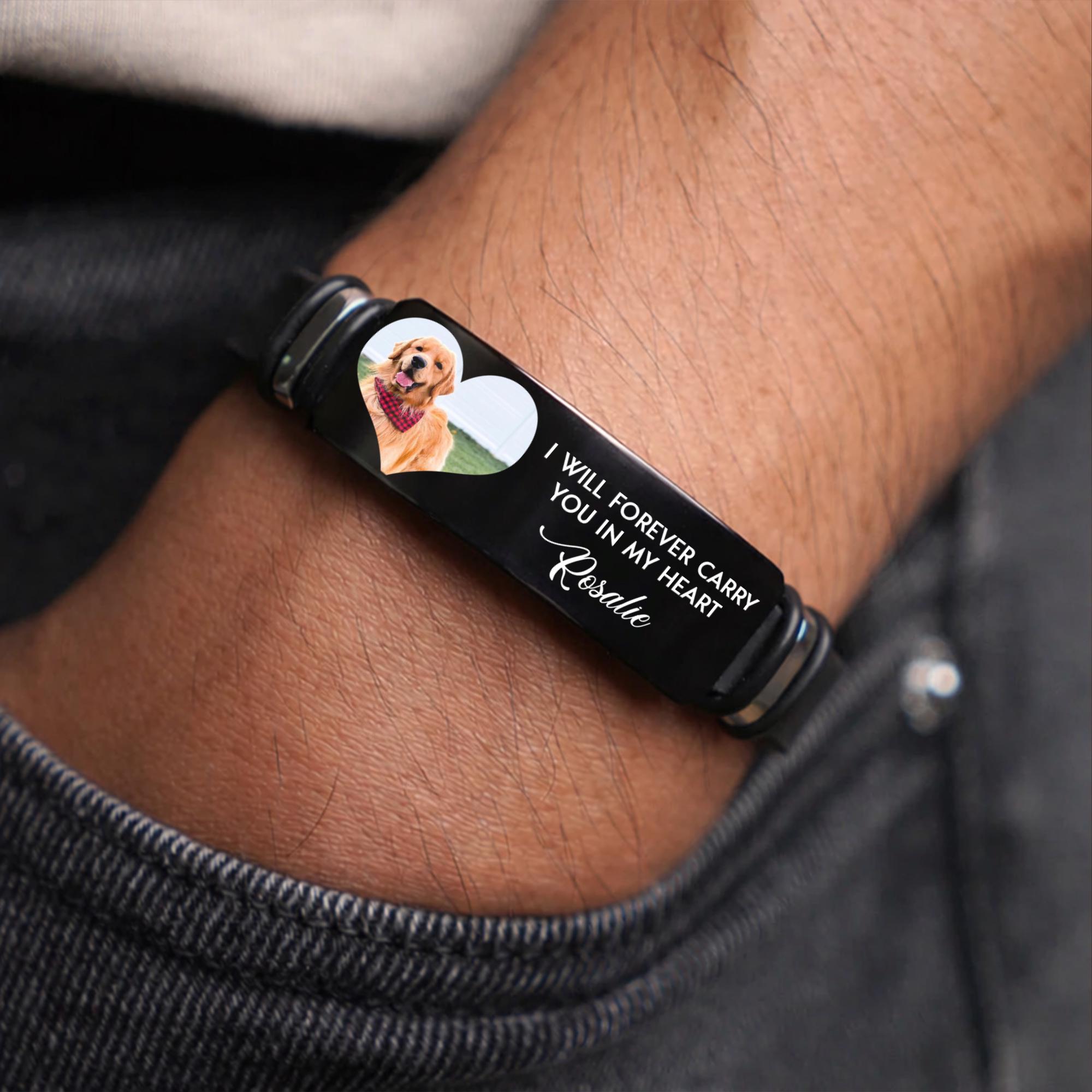 Custom Photo Memorial Bracelet, Personalized Stainless Steel Pet Loss ...