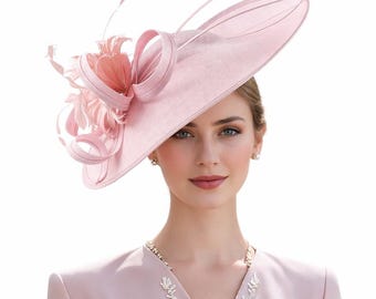 Blush Pink Fascinator Hat – Wedding, Derby, Tea Party Headpiece Accessory