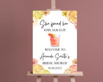 Lemon Bridal Shower Welcome Sign: Editable Template (Digital Download)