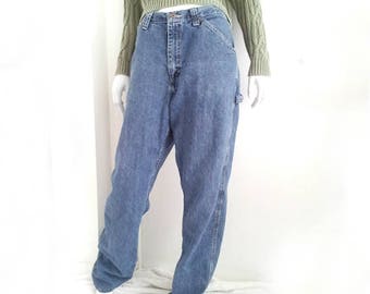 Vintage Lee Jeans Carpenter Jeans 36 Waist Jeans 90s Lee Dungarees Work Wear 90s Wide Leg Jeans 80s High Waisted Jeans 90s Vintage Workwear