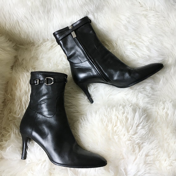 ralph lauren black ankle boots