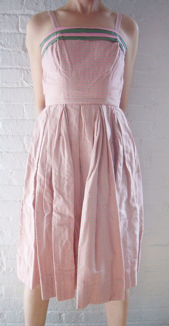 1950s Pink Green Sundress 50s Vintage Pat Premo G… - image 2