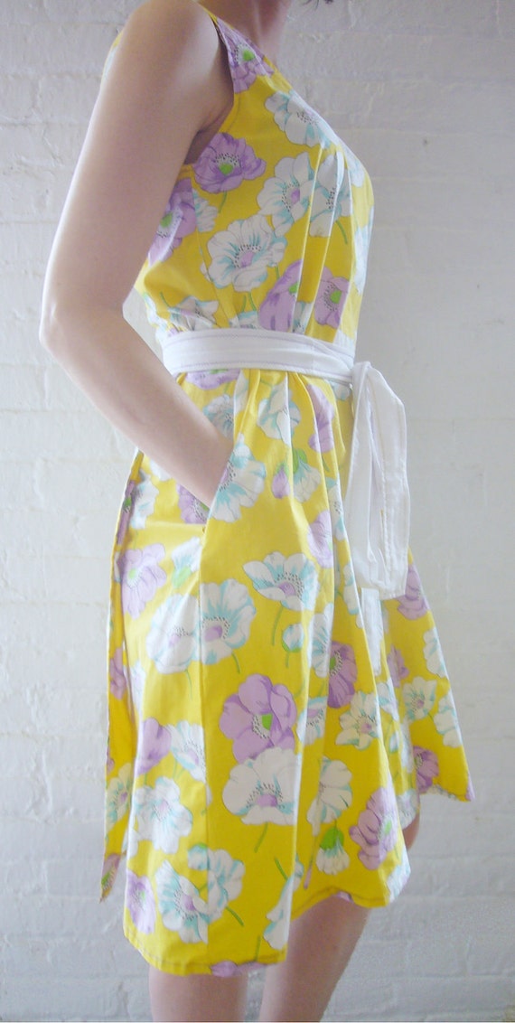 1950s Wrap Dress Vintage Flower Print Dress 1950s… - image 3