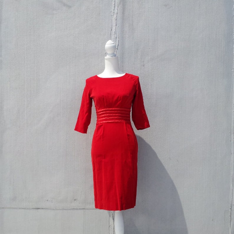 bright red velvet dress