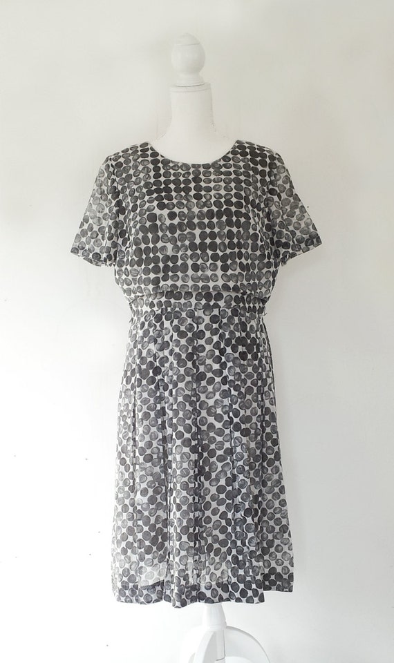 1960s Day Dress Vintage Polka Dot Dress 1960s Pri… - image 3