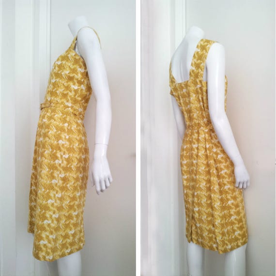 1950s Yellow Sundress 50s Vintage Atomic Print Co… - image 4