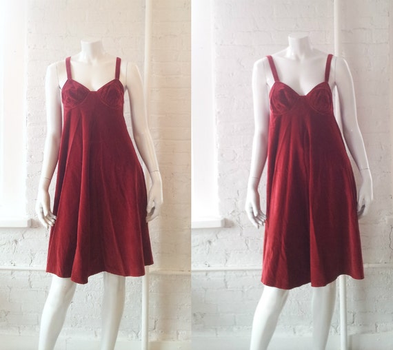 Jean Paul Gaultier Velvet Babydoll Dress 90s Vint… - image 3