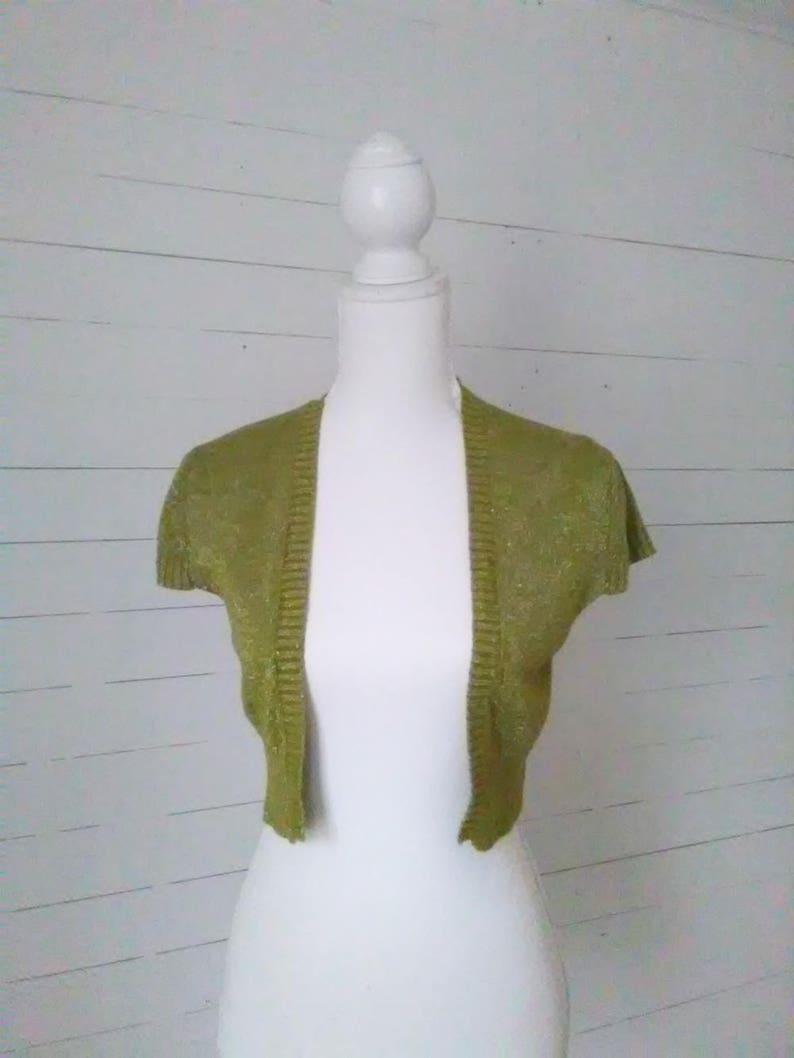 Gold Metallic Shrug Vintage 90s Silk Bolero Medium Large Etsy