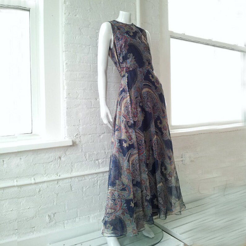 paisley chiffon dress