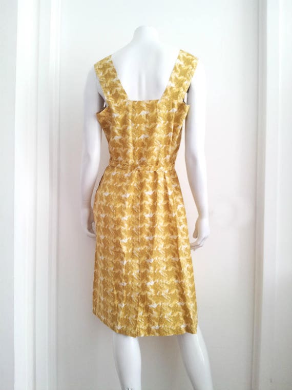 1950s Yellow Sundress 50s Vintage Atomic Print Co… - image 3