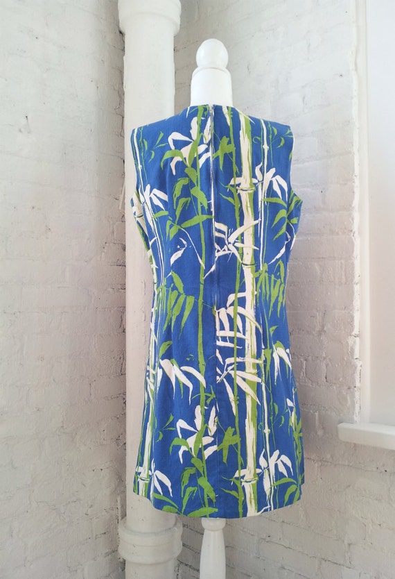 1960s Shift Dress Vintage Bamboo Print Dress Marg… - image 3