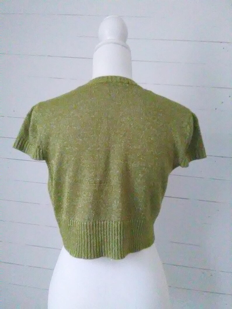 Gold Metallic Shrug Vintage 90s Silk Bolero Medium Large Etsy