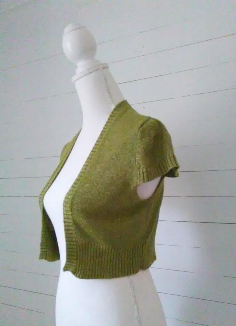 Gold Metallic Shrug Vintage 90s Silk Bolero Medium Large Etsy