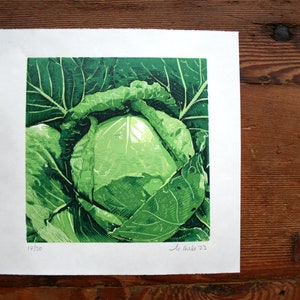 Green Cabbage Limited edition, hand pulled image 1